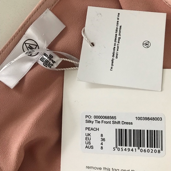 NWT Missguided | Silky Tie Front Shift Dress | US4 - Picture 14 of 14